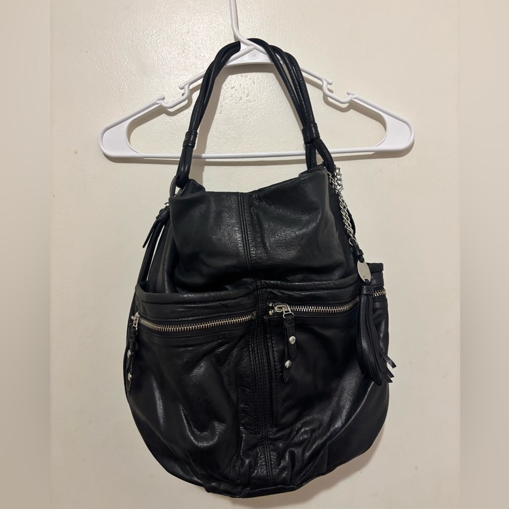 Vintage Olivia Harris | Leather Hobo Black Y2K Purse